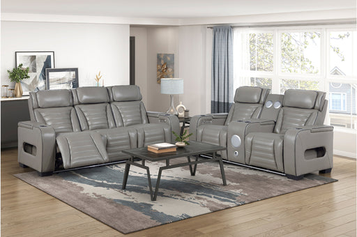 Homelegance - Cyber Power Reclining Chair with Power Headrest in Gray - 8344GRY-1PWHM - GreatFurnitureDeal