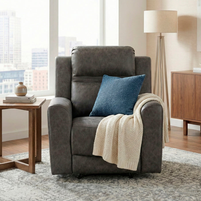 Homelegance - Hearth 3 Piece Sofa Set in Charcoal - 8347CRC*3 - GreatFurnitureDeal