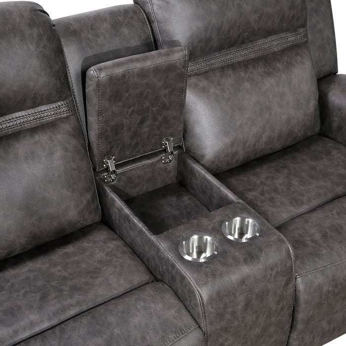 Homelegance - Hearth 2 Piece Sofa Set in Charcoal - 8347CRC*2 - GreatFurnitureDeal