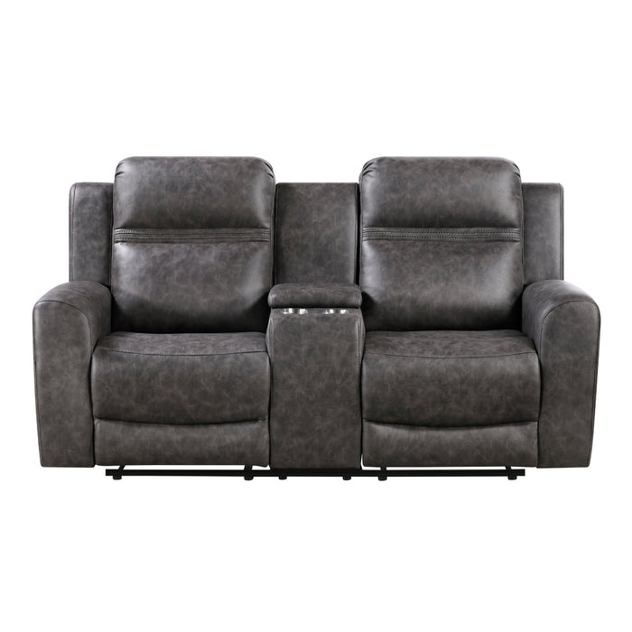 Homelegance - Hearth 2 Piece Sofa Set in Charcoal - 8347CRC*2 - GreatFurnitureDeal