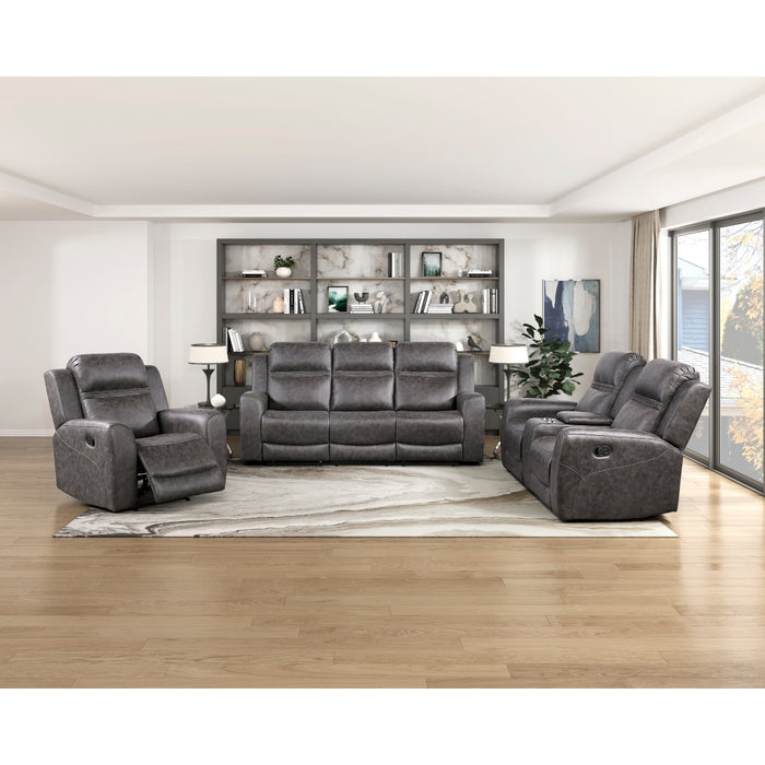 Homelegance - Hearth 3 Piece Sofa Set in Charcoal - 8347CRC*3 - GreatFurnitureDeal