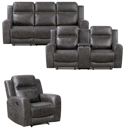 Homelegance - Hearth 3 Piece Sofa Set in Charcoal - 8347CRC*3 - GreatFurnitureDeal