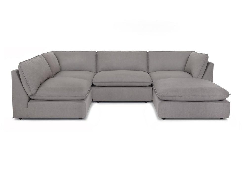 Franklin Furniture - 835 Boston 5 Piece Sectional in Dream Slate - 83503-SLATE-5SET - GreatFurnitureDeal