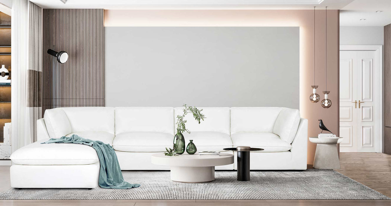 Franklin Furniture - 835 Boston 5 Piece Sectional in Dream Pearl - 83501-83503-83518-PEARL-5SET - GreatFurnitureDeal