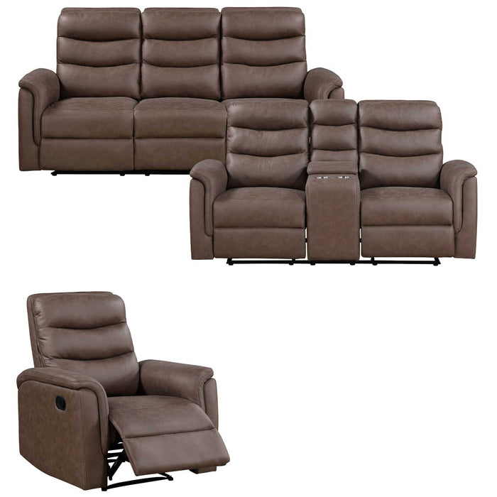 Homelegance - Metric 3 Piece Sofa Set in Brown - 8360BRW*3 - GreatFurnitureDeal