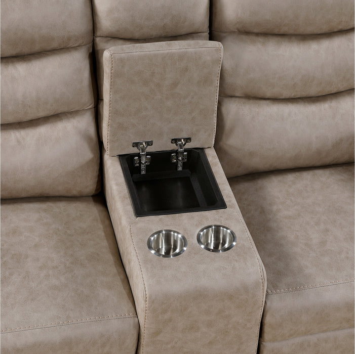 Homelegance - Metric 3 Piece Double Reclining Living Room Set in Taupe - 8360TPE*3 - GreatFurnitureDeal