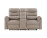 Homelegance - Metric Double Glider Reclining Love Seat with Center Console in Taupe - 8360TPE-2 - GreatFurnitureDeal