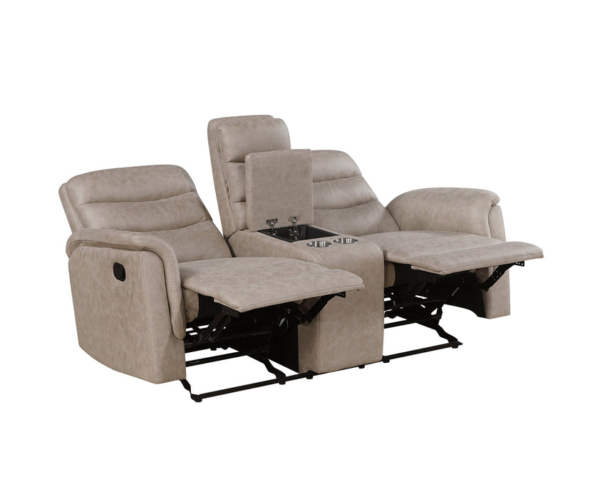 Homelegance - Metric Double Glider Reclining Love Seat with Center Console in Taupe - 8360TPE-2 - GreatFurnitureDeal