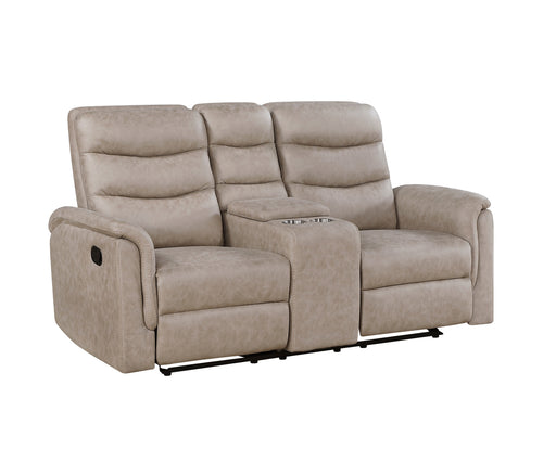 Homelegance - Metric Double Glider Reclining Love Seat with Center Console in Taupe - 8360TPE-2 - GreatFurnitureDeal
