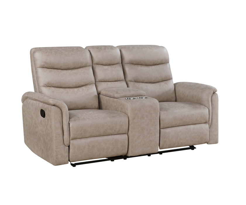Homelegance - Metric Double Glider Reclining Love Seat with Center Console in Taupe - 8360TPE-2 - GreatFurnitureDeal