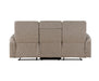 Homelegance - Metric Double Reclining Sofa with Drop-down Cup Holders in Taupe - 8360TPE-3 - GreatFurnitureDeal