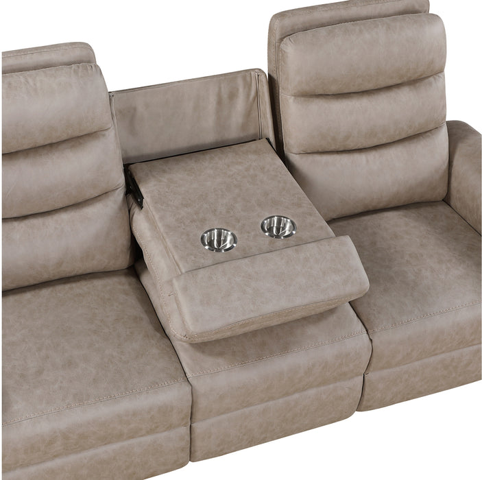 Homelegance - Metric 3 Piece Double Reclining Living Room Set in Taupe - 8360TPE*3 - GreatFurnitureDeal