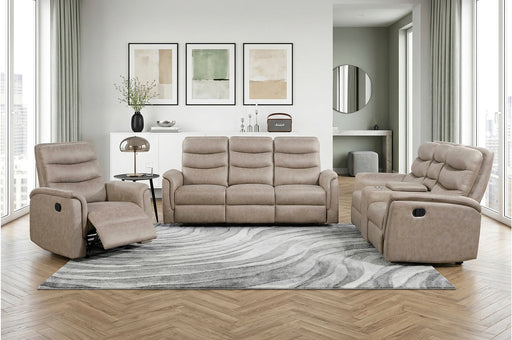 Homelegance - Metric 3 Piece Double Reclining Living Room Set in Taupe - 8360TPE*3 - GreatFurnitureDeal