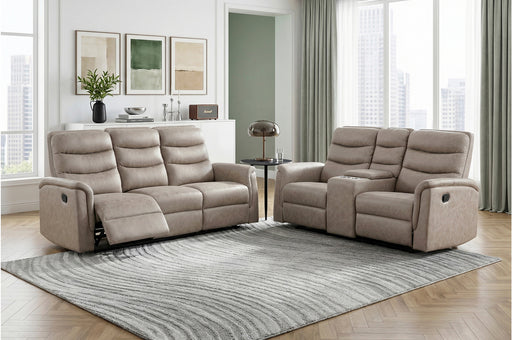 Homelegance - Metric 2 Piece Double Reclining Sofa Set in Taupe - 8360TPE*2 - GreatFurnitureDeal