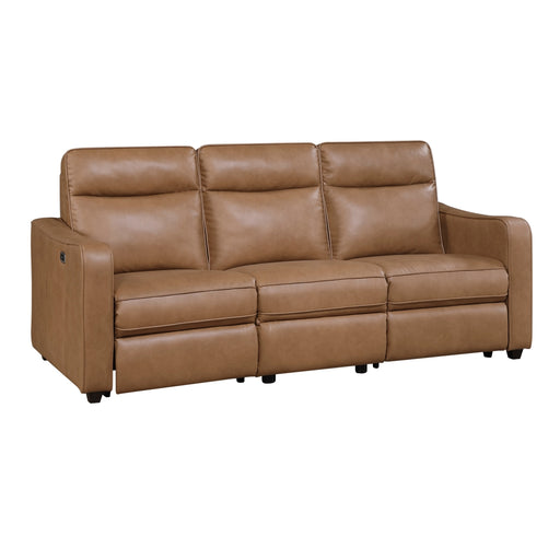Homelegance - Equinox Power Double Reclining Sofa with Curved Track Arms in Brown - 8368BRW-3A2PW - GreatFurnitureDeal