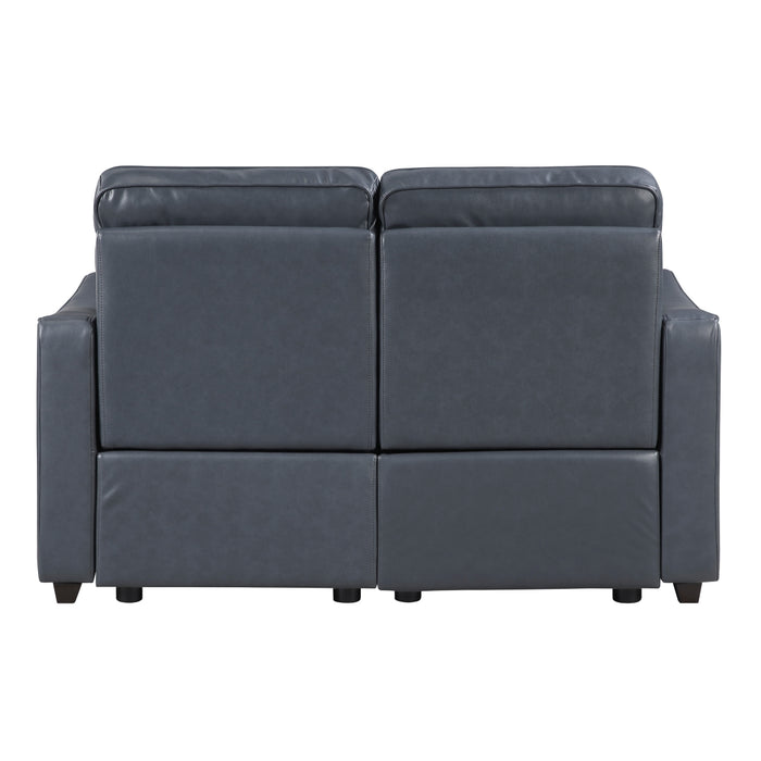Homelegance - Equinox Power Double Reclining Loveseat with Curved Track Arms in Navy - 8368NVY-2A2PW* - GreatFurnitureDeal