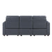 Homelegance - Equinox Power Double Reclining Sofa with Rounded Track Arms in Navy - 8368NVY-3A1PW* - GreatFurnitureDeal