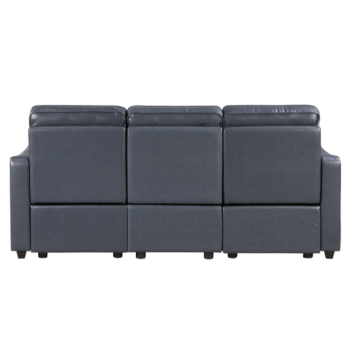 Homelegance - Equinox Power Double Reclining Sofa with Curved Track Arms in Navy - 8368NVY-3A2PW* - GreatFurnitureDeal