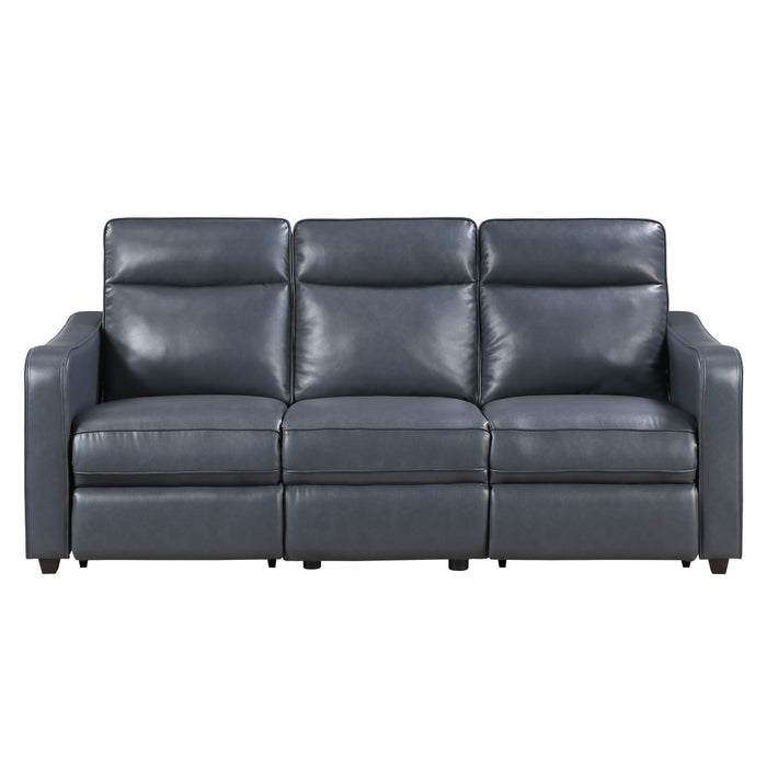 Homelegance - Equinox Power Double Reclining Sofa with Curved Track Arms in Navy - 8368NVY-3A2PW* - GreatFurnitureDeal