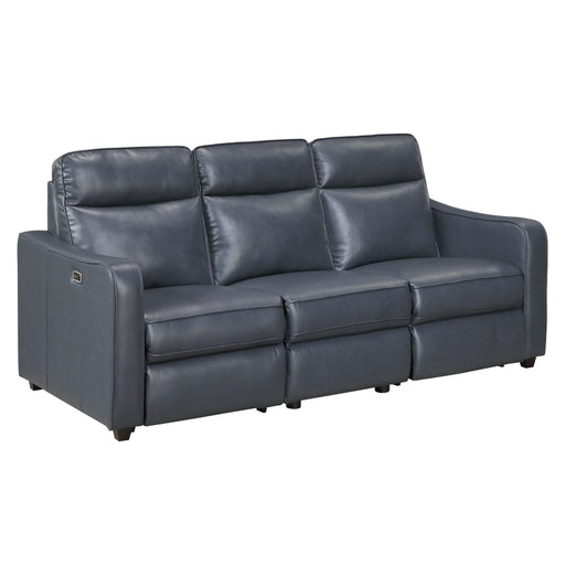 Homelegance - Equinox Power Double Reclining Sofa with Curved Track Arms in Navy - 8368NVY-3A2PW* - GreatFurnitureDeal