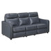 Homelegance - Equinox Power Double Reclining Sofa with Curved Track Arms in Navy - 8368NVY-3A2PW* - GreatFurnitureDeal