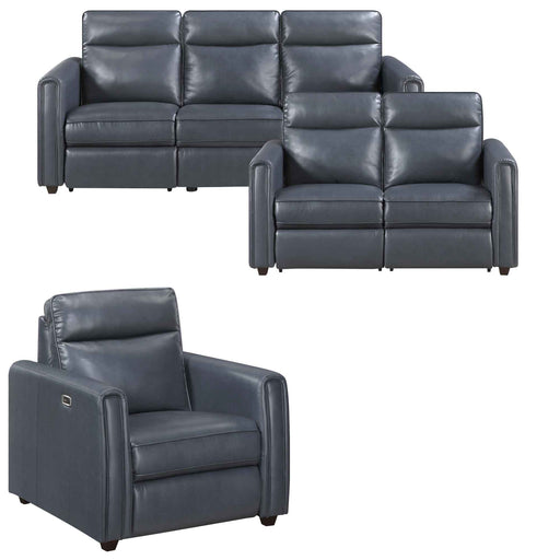 Homelegance - Equinox 3 Piece Reclining Sofa Set in Navy - 8368NVY*3PWA1 - GreatFurnitureDeal