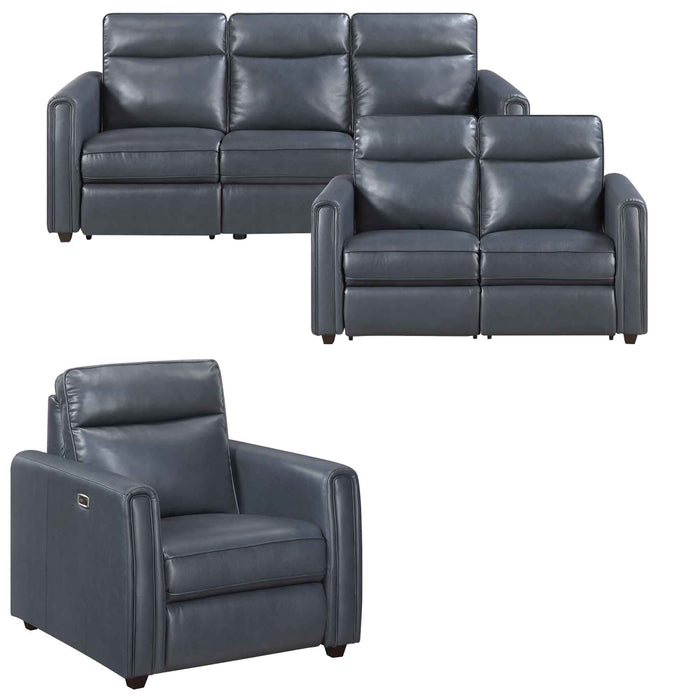 Homelegance - Equinox 3 Piece Reclining Sofa Set in Navy - 8368NVY*3PWA1 - GreatFurnitureDeal