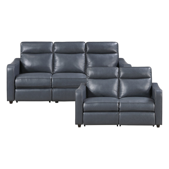 Homelegance - Equinox 2 Piece Reclining Sofa Set in Navy - 8368NVY*2PWA2 - GreatFurnitureDeal