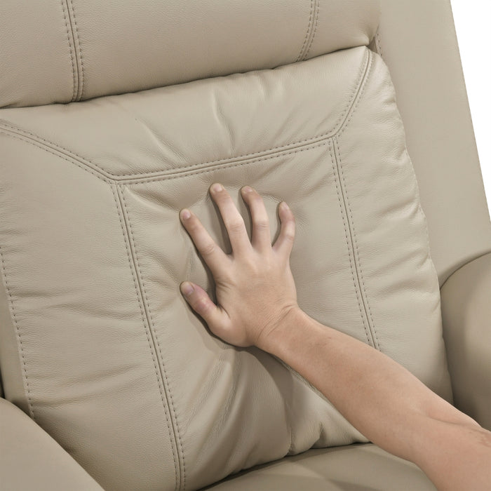 Homelegance - Nest Double Reclining Loveseat with Center Console and Receptacles in Beige - 8379BEG-2 - GreatFurnitureDeal