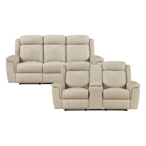 Homelegance - Nest 2 Piece Reclining Sofa Set in Beige - 8379BEG*2 - GreatFurnitureDeal