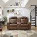 Homelegance - Nest Double Reclining Loveseat with Center Console and Receptacles in Camel - 8379TBR-2 - GreatFurnitureDeal