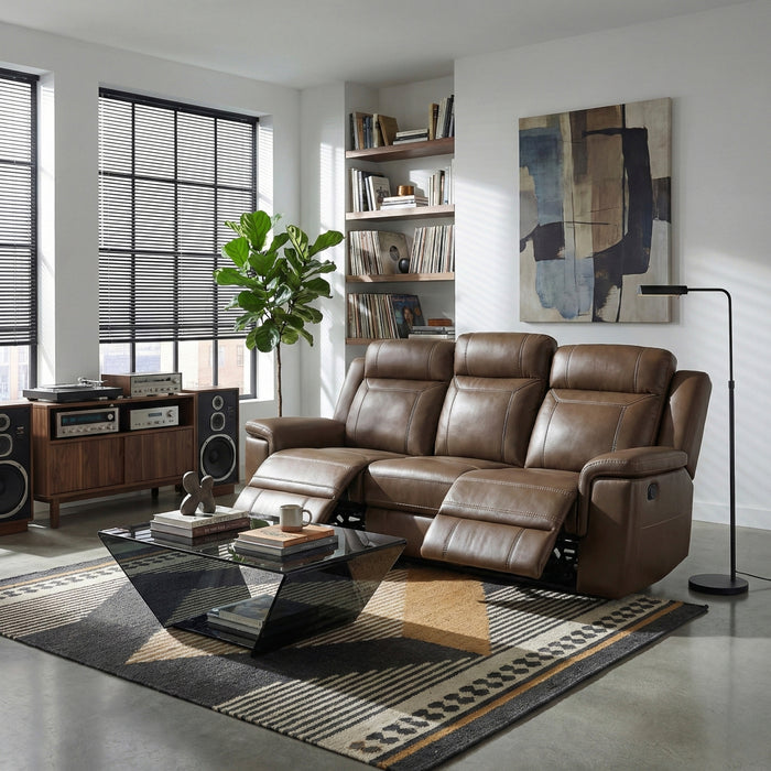Homelegance - Nest Double Reclining Sofa in Camel - 8379TBR-3 - GreatFurnitureDeal