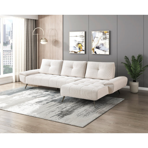 Homelegance - Dominic 2 Piece Sectional with Right Chaise in Beige - 8400BEG*22LRC - GreatFurnitureDeal