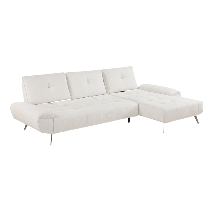 Homelegance - Dominic 2 Piece Sectional with Right Chaise in Beige - 8400BEG*22LRC - GreatFurnitureDeal
