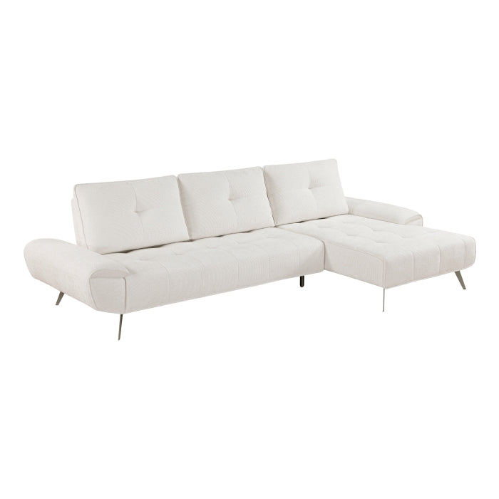 Homelegance - Dominic 2 Piece Sectional with Right Chaise in Beige - 8400BEG*22LRC - GreatFurnitureDeal