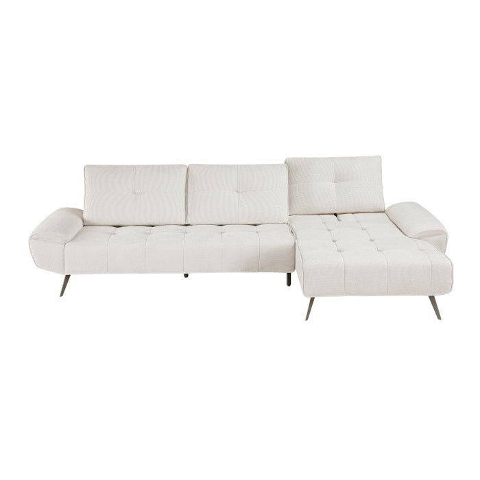 Homelegance - Dominic 2 Piece Sectional with Right Chaise in Beige - 8400BEG*22LRC - GreatFurnitureDeal