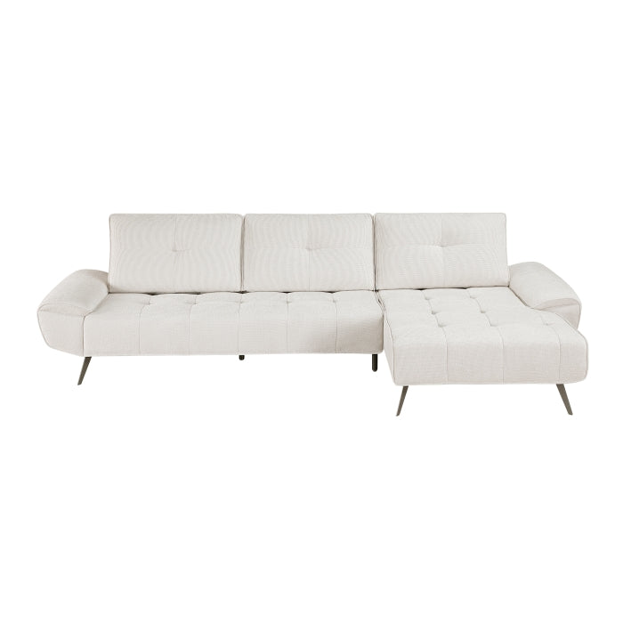 Homelegance - Dominic 2 Piece Sectional with Right Chaise in Beige - 8400BEG*22LRC - GreatFurnitureDeal
