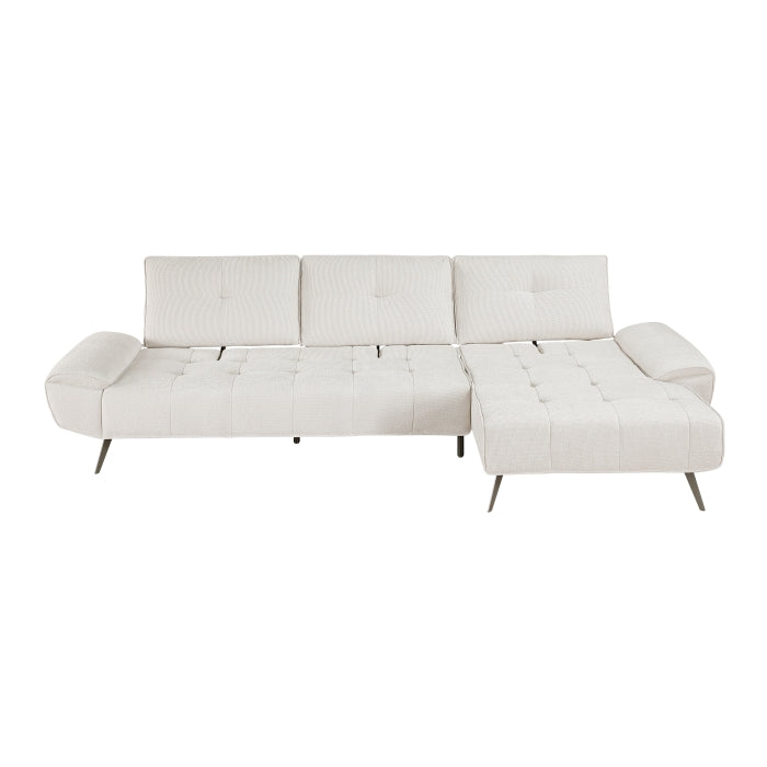 Homelegance - Dominic 2 Piece Sectional with Right Chaise in Beige - 8400BEG*22LRC - GreatFurnitureDeal