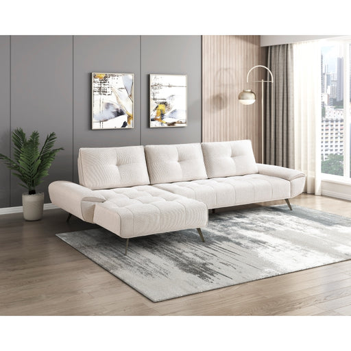 Homelegance - Dominic 2 Piece Sectional with Left Chaise in Beige - 8400BEG*2LC2R - GreatFurnitureDeal