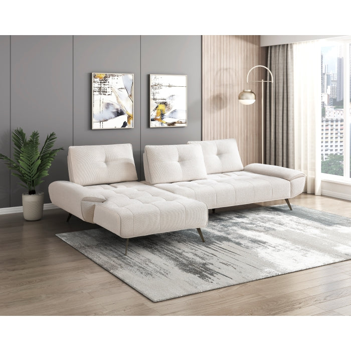 Homelegance - Dominic 2 Piece Sectional with Left Chaise in Beige - 8400BEG*2LC2R - GreatFurnitureDeal