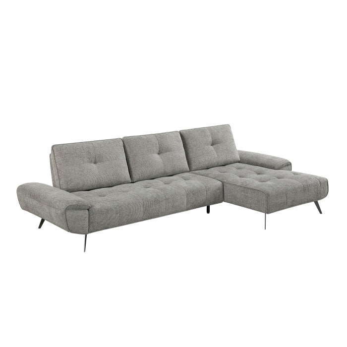 Homelegance - Dominic 2 Piece Sectional with Right Chaise in Dove Gray - 8400DVG*22LRC - GreatFurnitureDeal