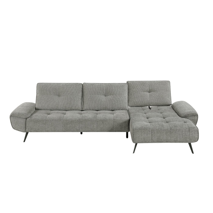 Homelegance - Dominic 2 Piece Sectional with Right Chaise in Dove Gray - 8400DVG*22LRC - GreatFurnitureDeal