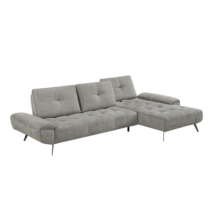 Homelegance - Dominic 2 Piece Sectional with Right Chaise in Dove Gray - 8400DVG*22LRC - GreatFurnitureDeal