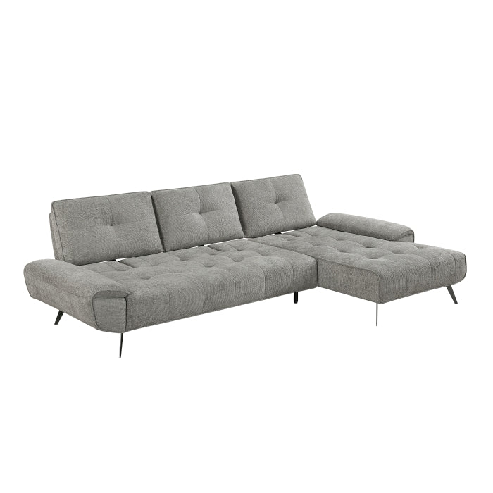 Homelegance - Dominic 2 Piece Sectional with Right Chaise in Dove Gray - 8400DVG*22LRC - GreatFurnitureDeal
