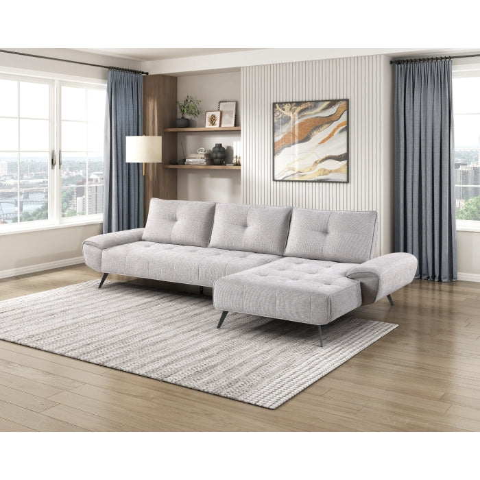 Homelegance - Dominic 2 Piece Sectional with Right Chaise in Light Gray - 8400LTG*22LRC - GreatFurnitureDeal