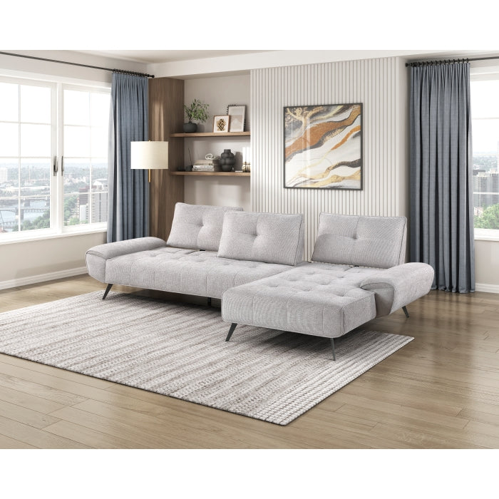 Homelegance - Dominic 2 Piece Sectional with Right Chaise in Light Gray - 8400LTG*22LRC - GreatFurnitureDeal