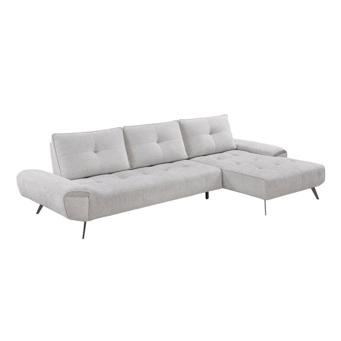 Homelegance - Dominic 2 Piece Sectional with Right Chaise in Light Gray - 8400LTG*22LRC - GreatFurnitureDeal