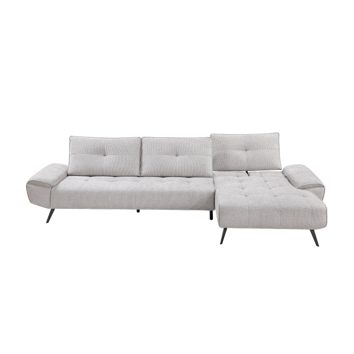 Homelegance - Dominic 2 Piece Sectional with Right Chaise in Light Gray - 8400LTG*22LRC - GreatFurnitureDeal