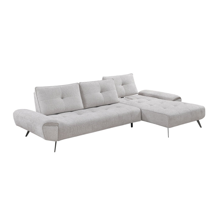 Homelegance - Dominic 2 Piece Sectional with Right Chaise in Light Gray - 8400LTG*22LRC - GreatFurnitureDeal