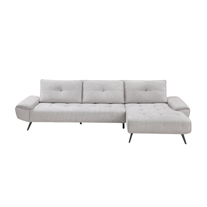 Homelegance - Dominic 2 Piece Sectional with Right Chaise in Light Gray - 8400LTG*22LRC - GreatFurnitureDeal